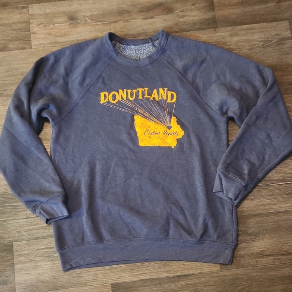 Raglan Style Donutland Crewneck Sweatshirt - 22in pit-to-pit (see description) - Picture 1 of 7